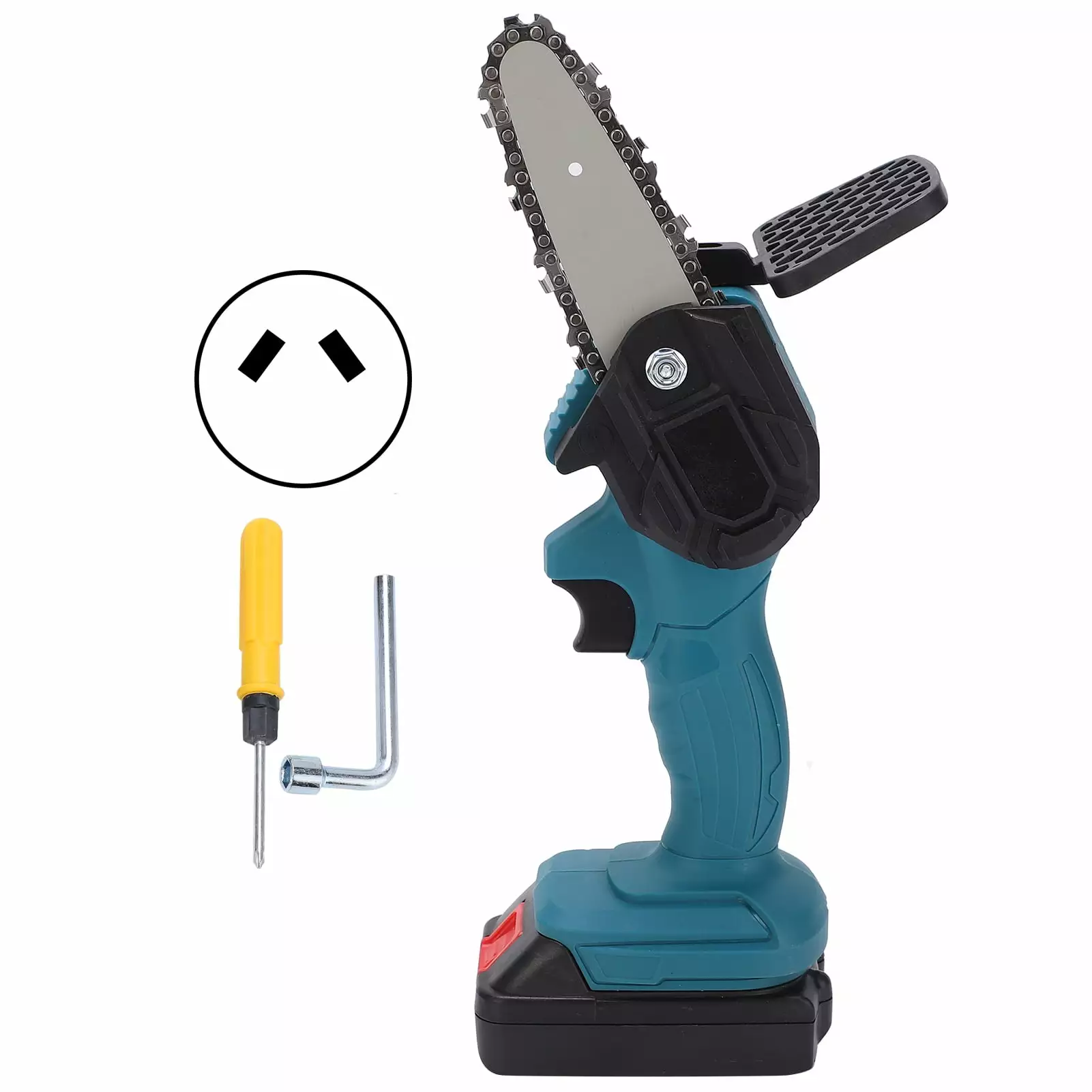 Abastado Mini Hand Saw 4in Travel-friendly Electronic 1 Handed Trimming Tool Chainsaw Brush AC100 240VBlue AU Plug