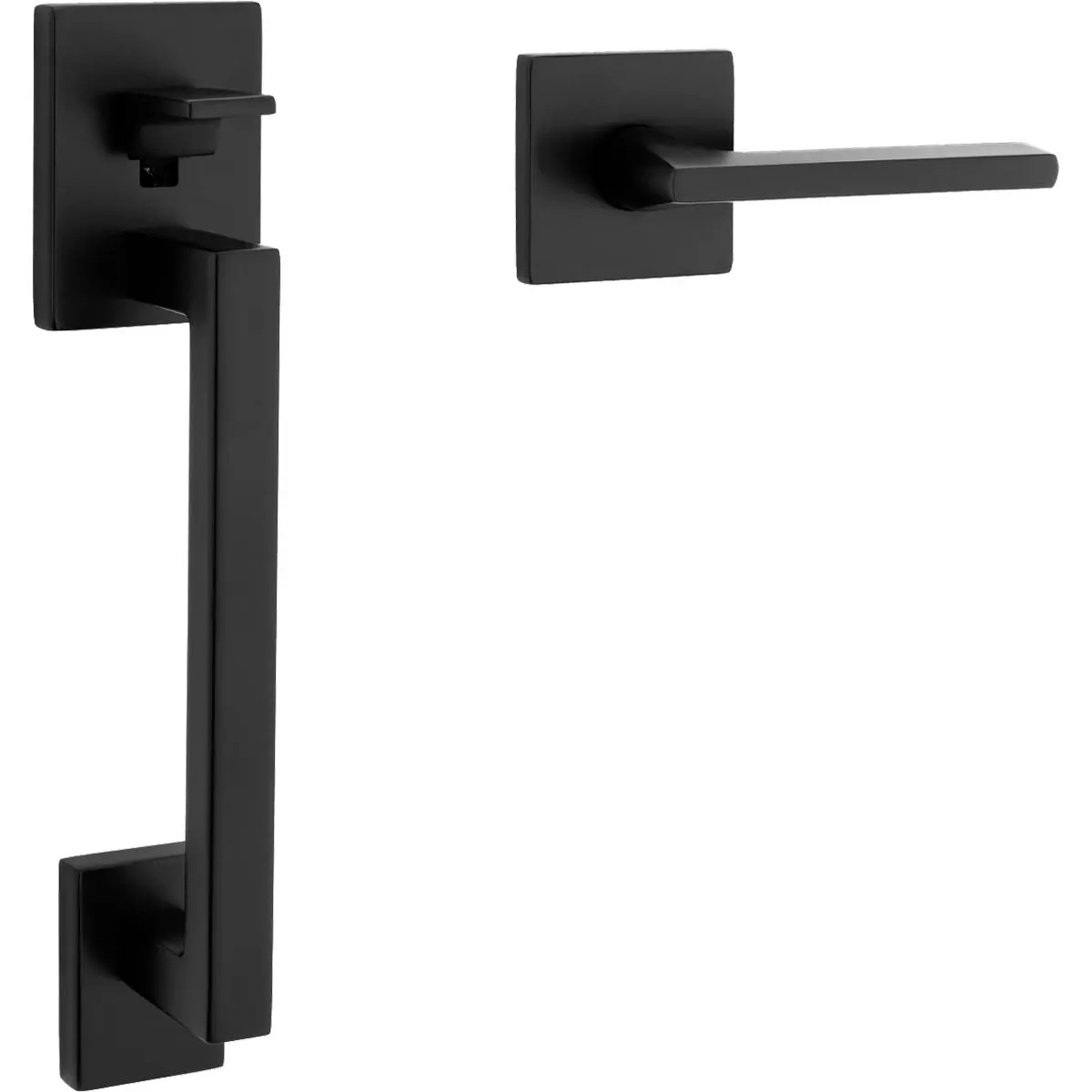 85390.190.LENT Minneapolis Sectional Handleset 5162 Lever Satin Black