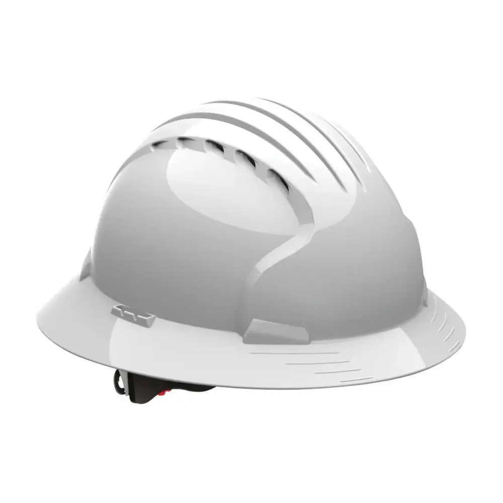 Evolution Deluxe 6161 280-EV6161-10V Thorough Brim Hard Hat HDPE Shell, 6-Point Polyester Suspension and Wheel Ratchet Adj...