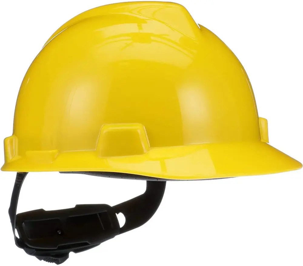 MSA 475360 V-Gard Cap Style Safety Hard Hat Fas-Trac III Ratchet Suspension | Polyethylene Shell, Superior Impact Protecti...