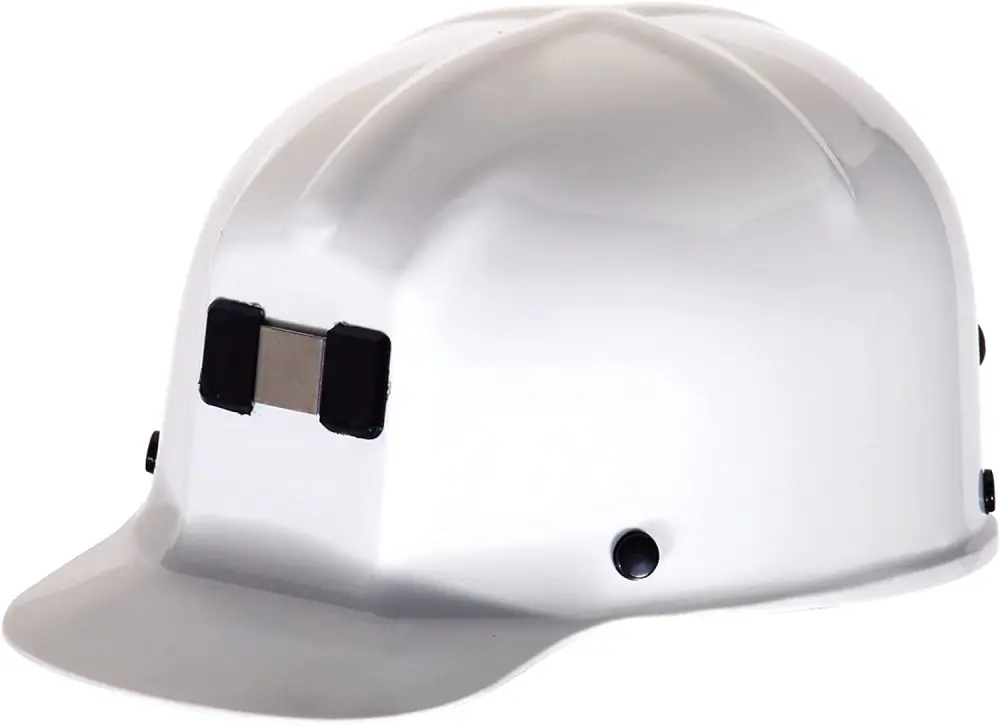 MSA Comfo-Cap Safety Hard Hat Suspension, Tough plastic Shell, Non-Slotted W/Lamp Bracket and Cord Holder