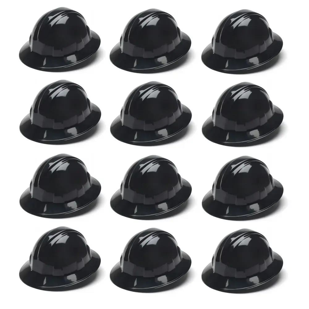 Pyramex HP24111 Black Full Brim Style 4 Point Ratchet Suspension Robust Hat