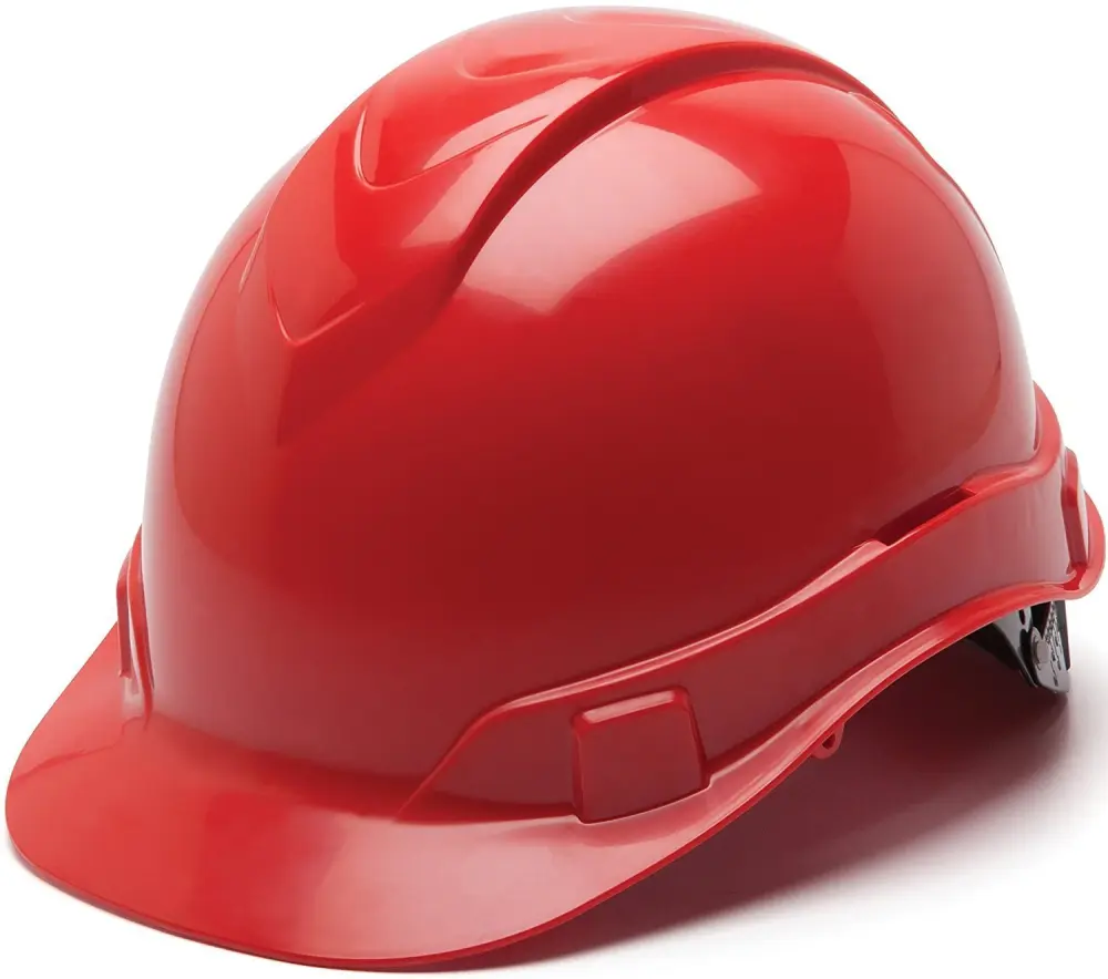 Pyramex Ridgeline Cap Style Hard Hat 4 Point Ratchet Ruby