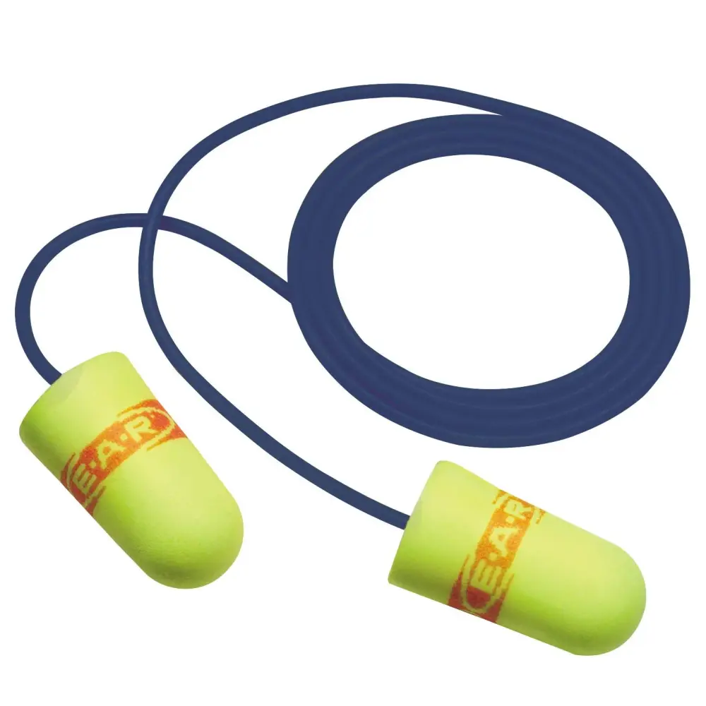 3M Ear Plugs, 200/Box, E--Rsoft Superfit 311-4109, All-metal Detectable Cord, Disposable, Foam, NRR 32, Drilling, Grinding...