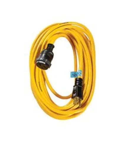 Yellow Jacket 2738 SJTW Extension Cord Locking Plugs 100 Feet Yellow 12/3 Gauge