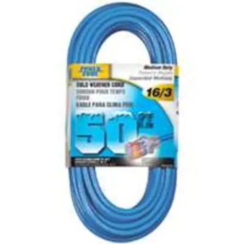 Power Zone ORCW511630 50-Foot 16/3 Extension Cord Glacier 13 Amp 125 Volt Heavy Duty