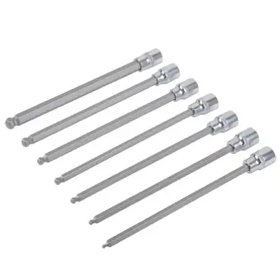 Master Mechanic DR71684 7-Piece SAE Long Ball Hex Bit Socket Set 3/8 Drive