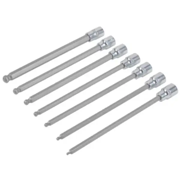 Master Mechanic DR71684A 7-Piece Metric 3/8 Drive Long Ball Hex Bit Socket Set