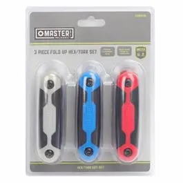 3-Piece Folding Hex and Torx Key Sets Multi-Purpose Use Master Mechanic