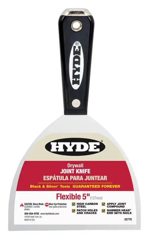 Hyde High Carbon Steel Joint Knife 0.63 H X 5 W X 8.38 L Pack 5 Professional Drywall Tools