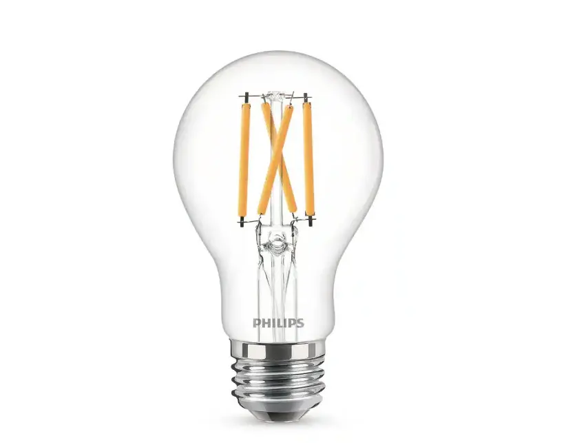Philips 40 W Equivalent A19 Dimmable Energy Saving Clear Glass Indoor/Outdoor LED Light Bulb Daylight (5000K) pair-set Dam...