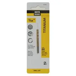 5/64 x 2-Inch High-Speed Steel Drill Bit Titanium Coated Precision Drilling Master Mechanic