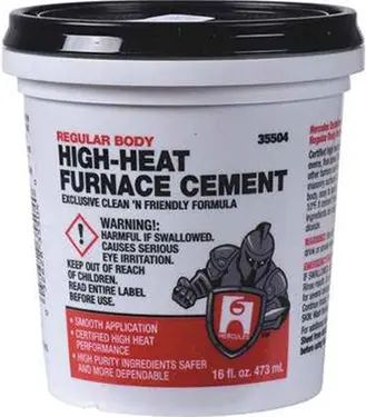 FURNACE CEMENT 1/2 PINT HIGH TEMP - Heat-Resistant Cement Furnace Repairs Oatey