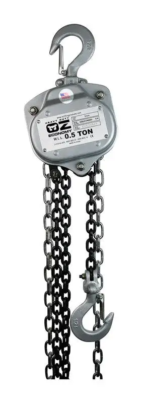 OZ Lifting Products Steel 1000 lb Capacity Chain Hoist