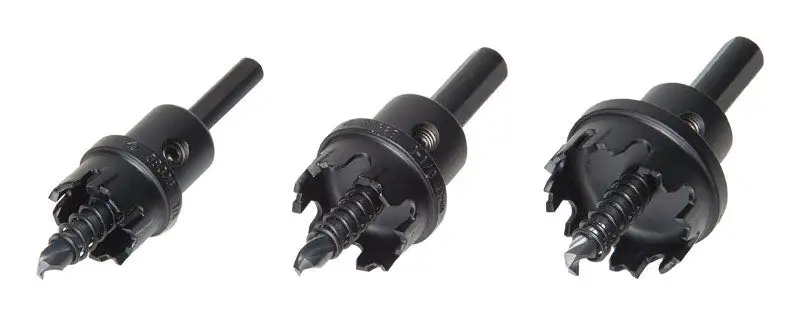 GREENLEE 7/8 1-1/8 1-3/8 . Carbide Tipped Hole Cutter Set 4 pc Metalworking Tools