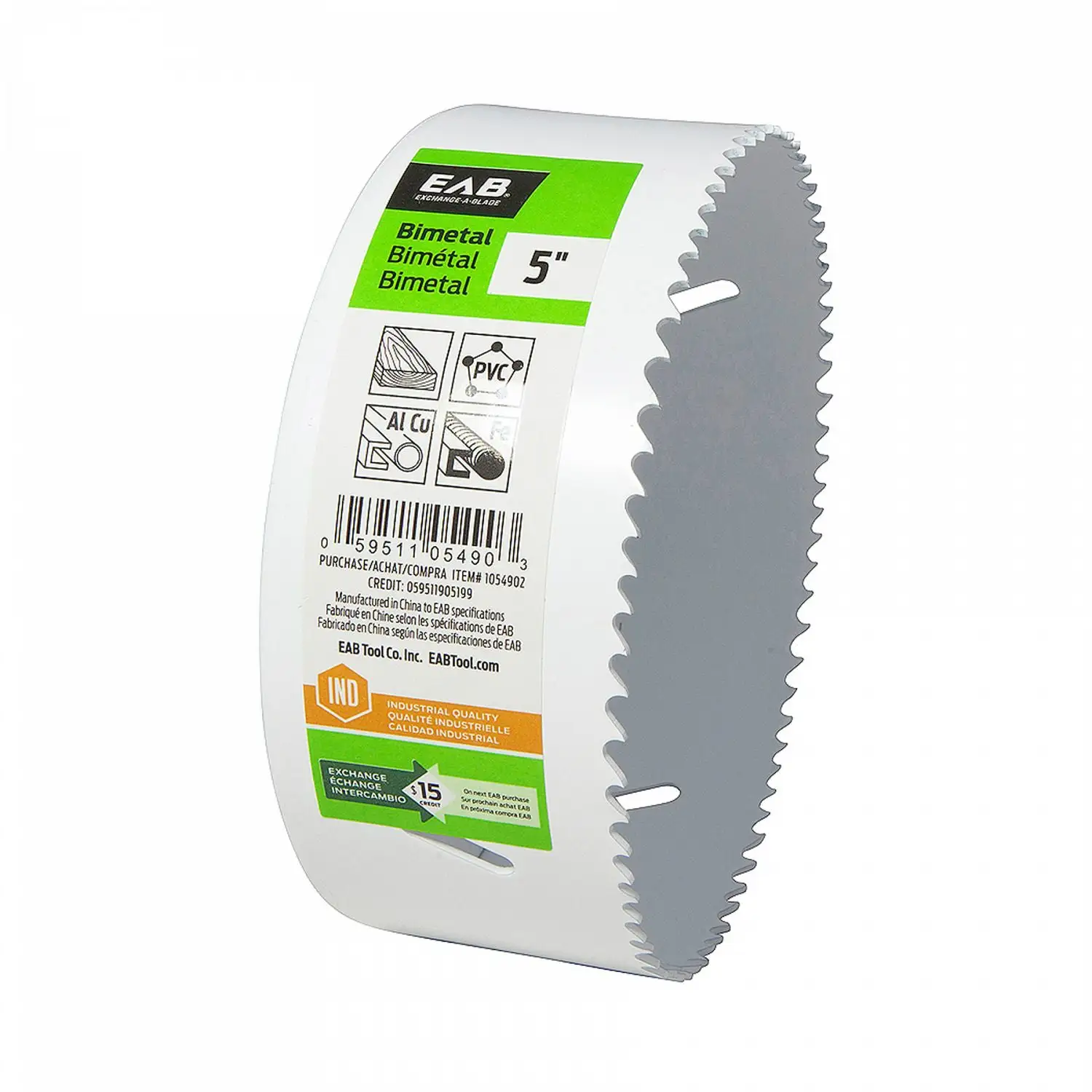 Exchange--Blade 1054902 5 Inch Industrial Hole Saw Metal and Wood