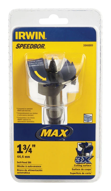 Irwin Speedbor 1-3/4 Inch Hardened Steel Hole Cutter Fast Clean Cuts Wood and Metal