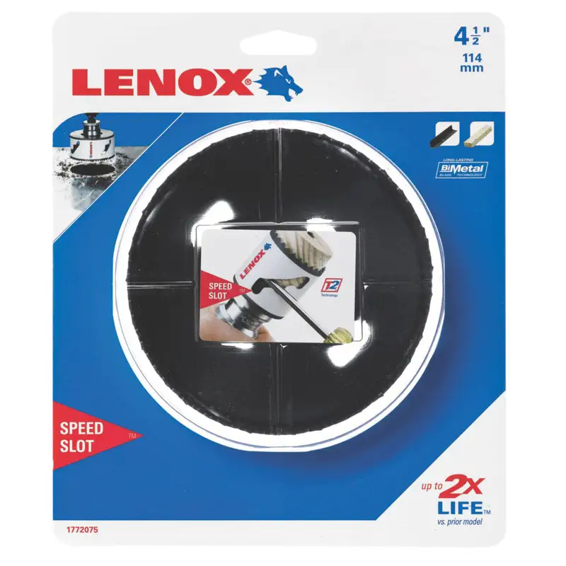 Lenox 4-1/2 Bi-Metal Hole Saw High Speed Steel Cutting Tool 1 Pack