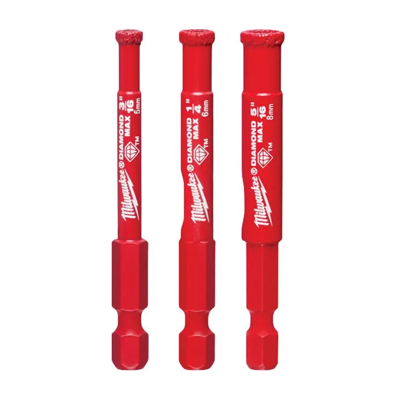 Milwaukee Diamond Max Diamond Grit Hole Saw Set 3 Piece Tough Materials
