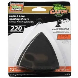 Hoop & Loop Sandpaper 220-Grit 12-Pack Ultra Fine Sanding Discs Gator
