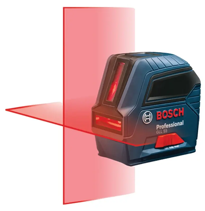 Bosch GLL 55 Cross-Line Laser, 50 ft, +/-1/8 at 33 ft Accuracy, 2-Line