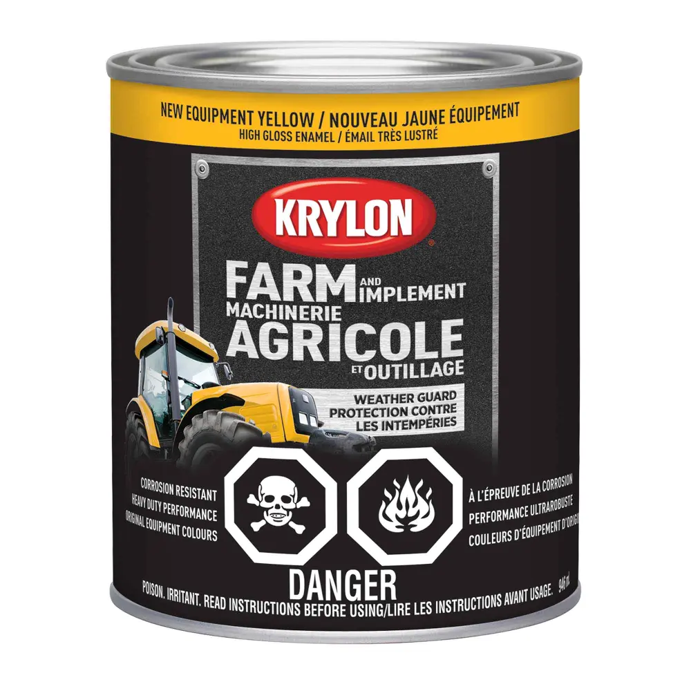 Farm and Implement Paint Brush on High Gloss Enamel New Equipment Goldenrod, 946 ml