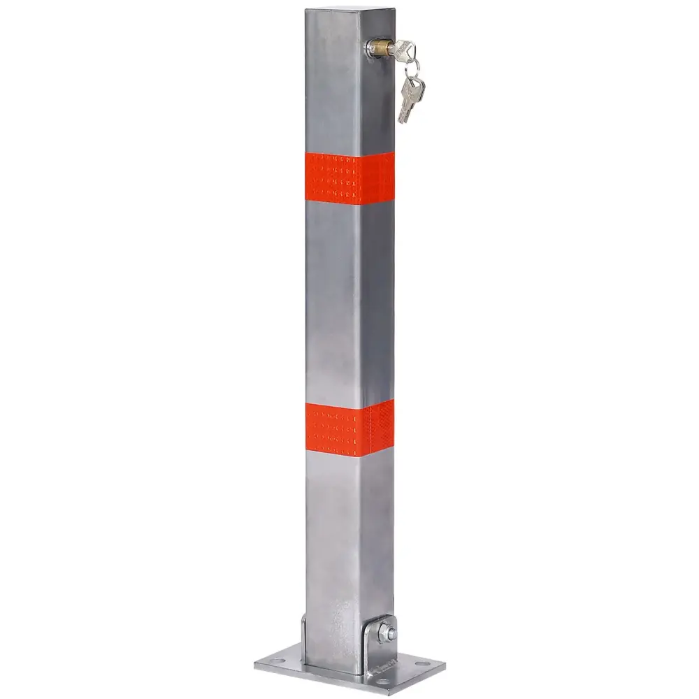 Square Parking Bollard Pole Barrier Lock Car Parking Protection And Home Garage Street Decor