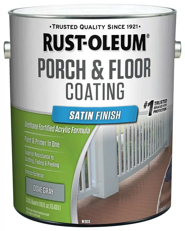 Rust-Oleum 320417 Porch and Floor Coating, Dove Ash, Liquid, 1 gal, Can