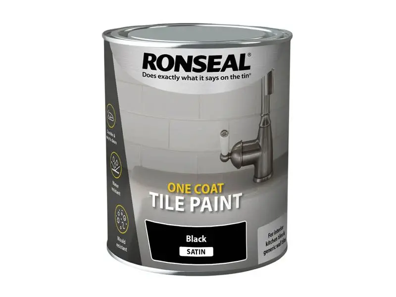 Ronseal One Coat Tile Paint Onyx Satin 750ml