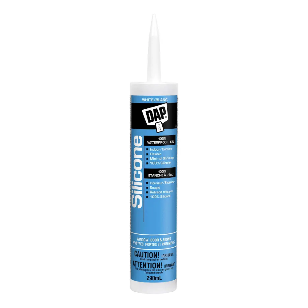 100 % White Weatherproof Silicone Window, Door and Siding, 290 ml