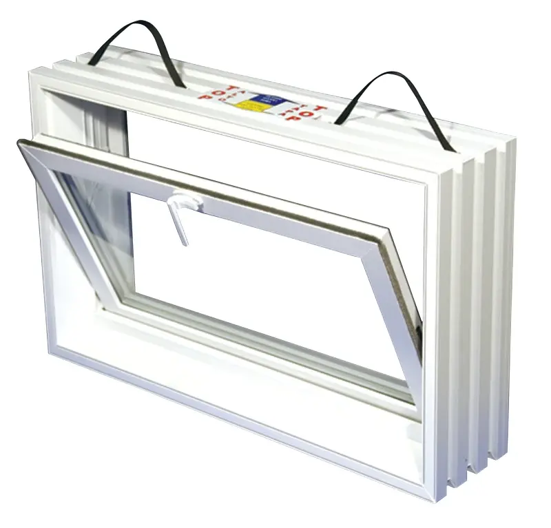 Duo-Corp 3220HOPF8 Hopper Basement Window, 7-7/8 W Actual, 20 H Actual, Glass Glass/Screen, Vinyl Frame