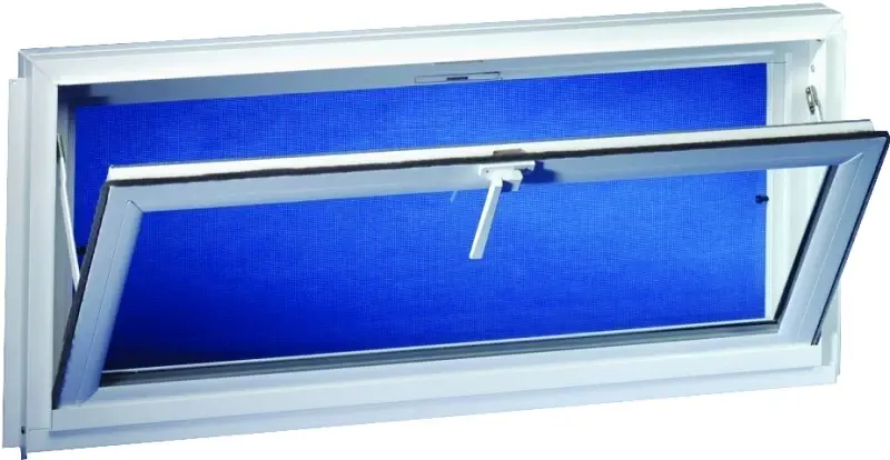 Duo-Corp Competitor Series 3220COMP Hopper Basement Window, 31-7/8 W Actual, 19-1/2 H Actual, Glass Glass/Screen