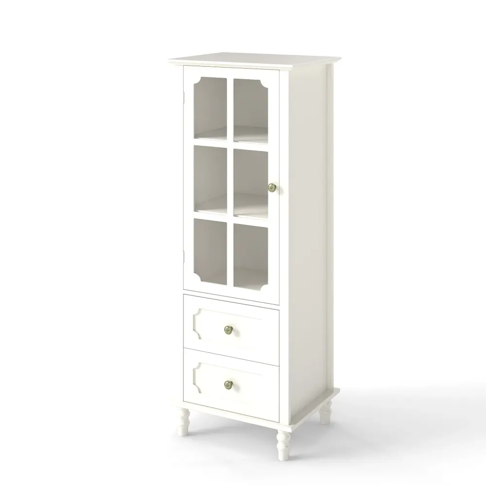 Minimalism Buffet Cabinet Glass Doors And Duplicate Drawer
