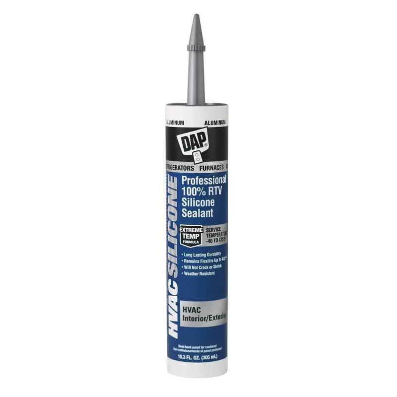 DAP HVAC Silicone Aluminum 100% RTV Silicone HVAC Sealant 10.3 oz 12 Pack Ductwork