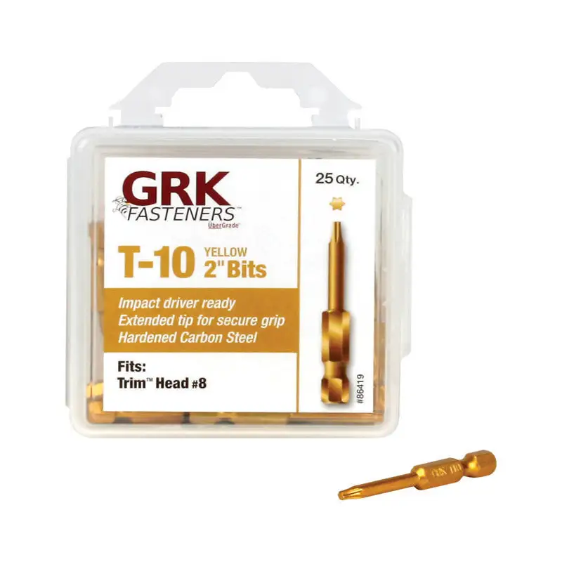 GRK Fasteners Star T-10 X 2 . L Impact Power Bit Carbon Steel 25 pc Set Precision Screws