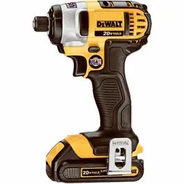 20-Volt Compact Cordless Impact Driver Kit 2 Batteries Dewalt