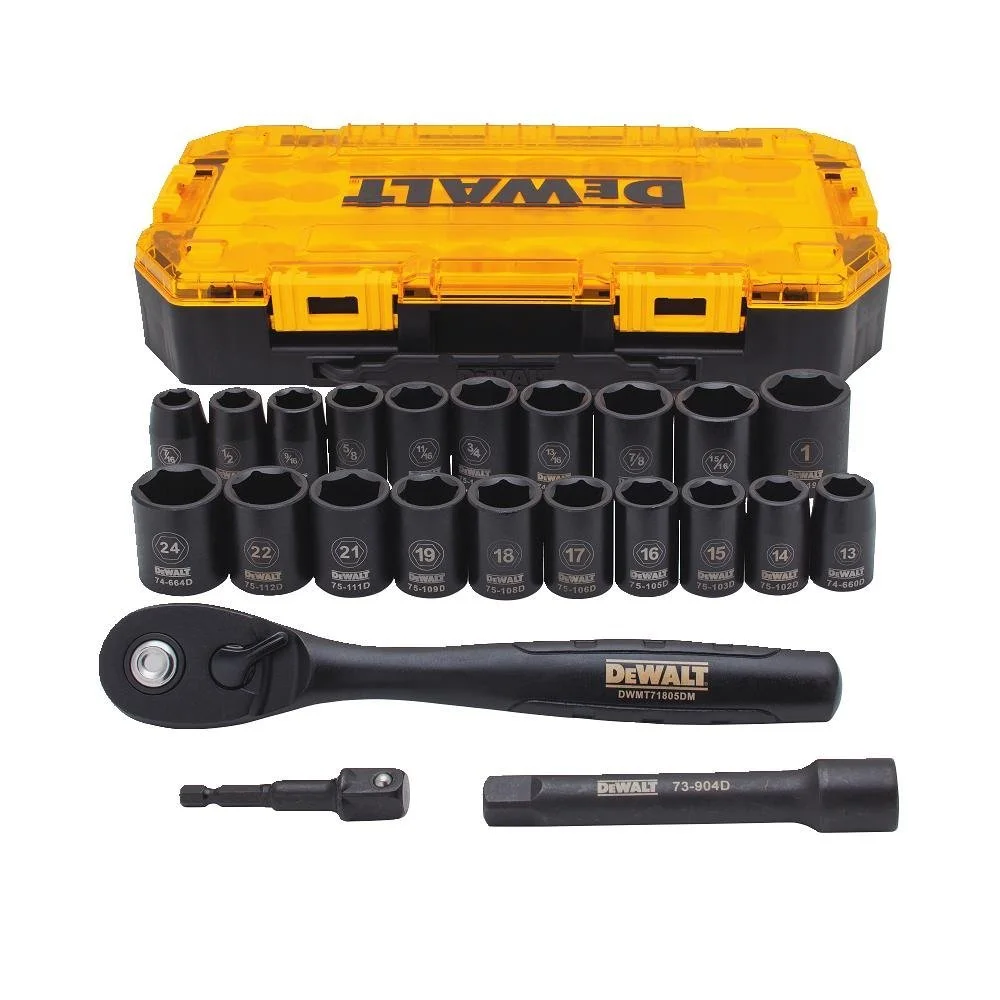 DeWalt DWMT74739 1/2 Drive Impact Socket Set 23 Piece Black