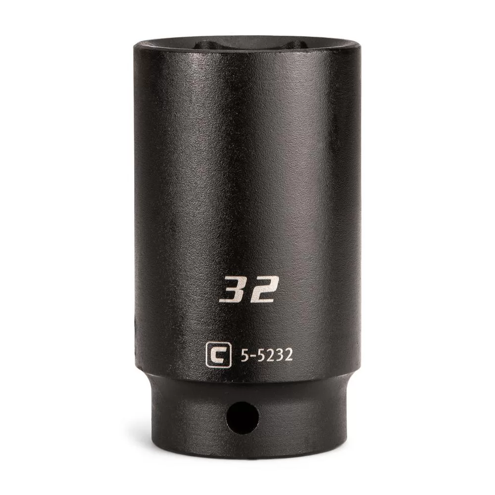 Capri Tools 1/2 . Drive 32 mm 6-Point Metric Deep Impact Socket Professionals