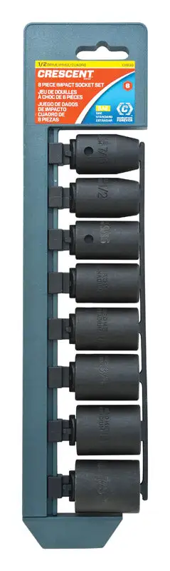 Crescent 8-Piece 1/2-Inch Drive Metric 6-Point Impact Socket Set