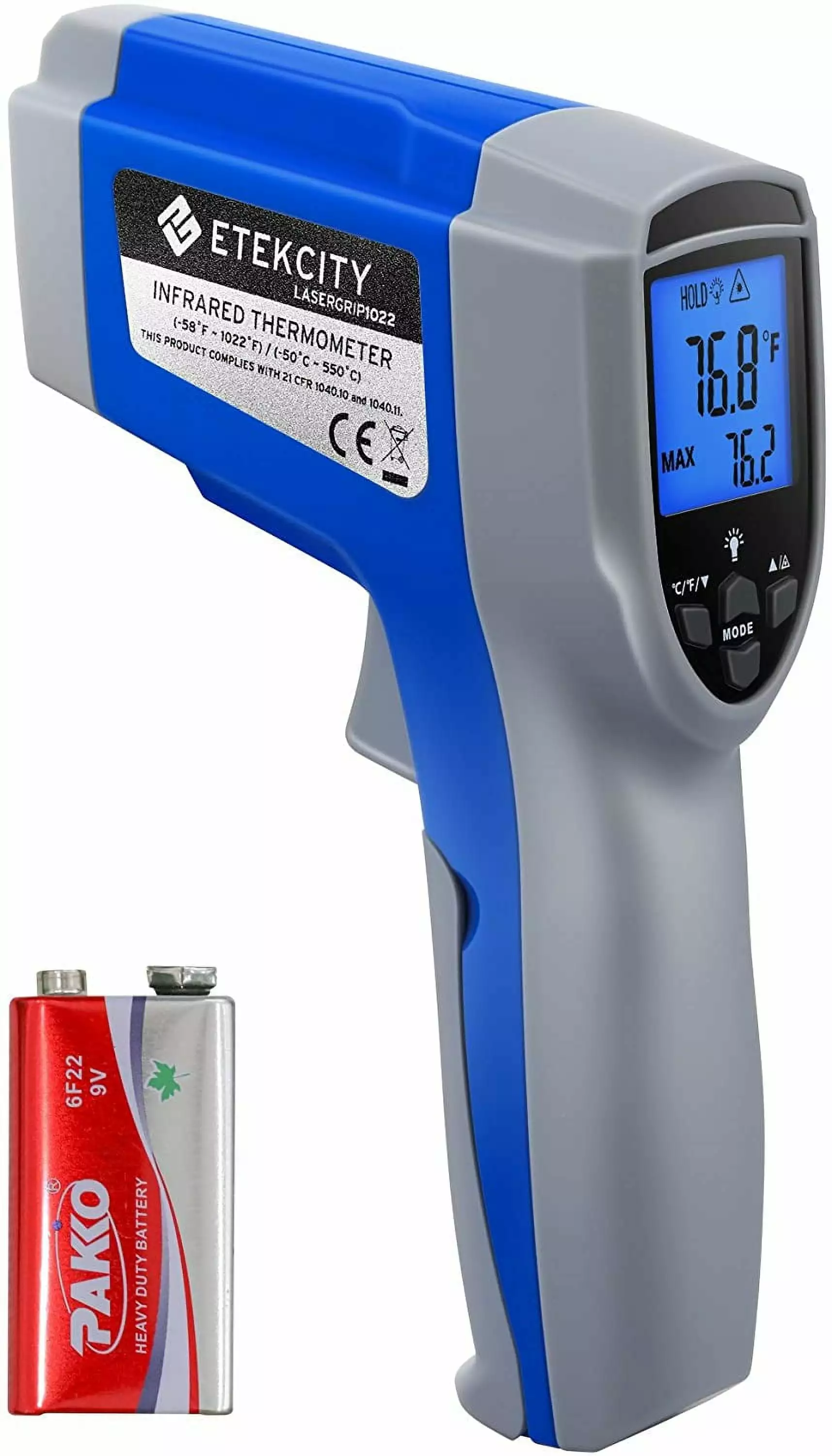 Etekcity 1022 Digital Laser Infrared Thermometer Non-Contact Temperature Measurement