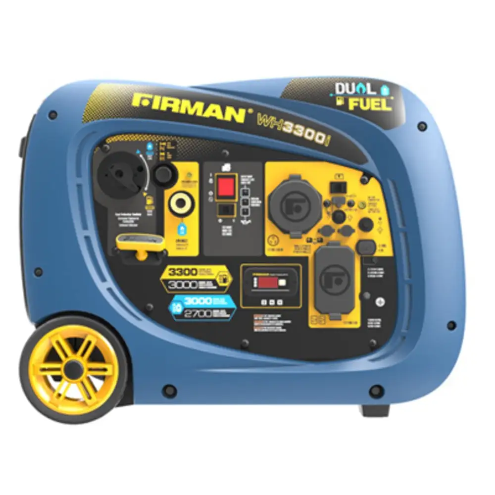 Firman WH03041 Dual Fuel Inverter Portable Generator 3300/3000 Watts Quiet and Efficient
