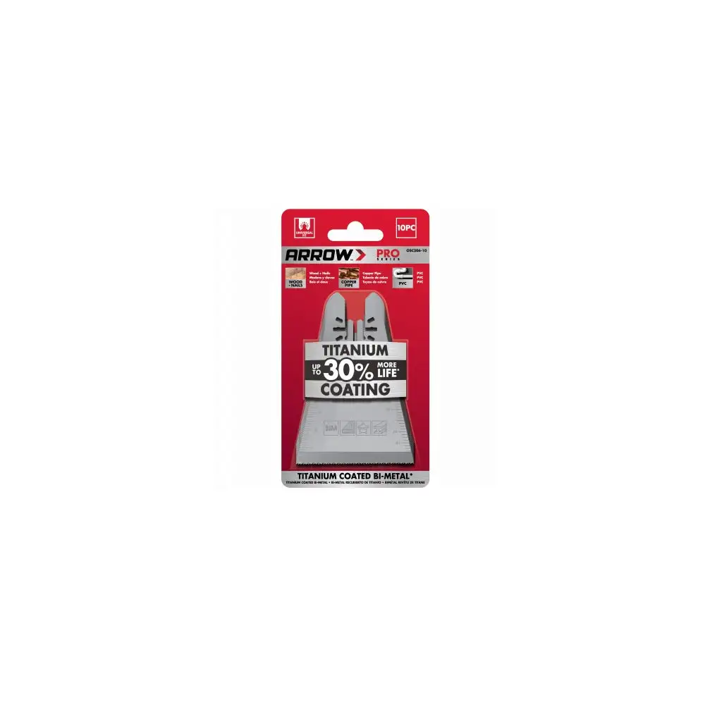 Arrow Fastener OSC206-10 Titanium Wood & Nail Blade 2-11/16 Inch Tough Materials