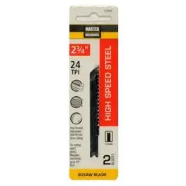 2-Pack 2.75-Inch 24-TPI High-Speed Steel Metal-Cutting Jigsaw Blades Master Mechanic