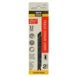 2-Pack 2.75-Inch 32-TPI Metal-Cutting High-Speed Steel Jigsaw Blades Master Mechanic
