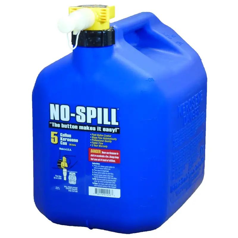 No-Spill Plastic Kerosene Can 5 Gallon Safe Fuel Storage