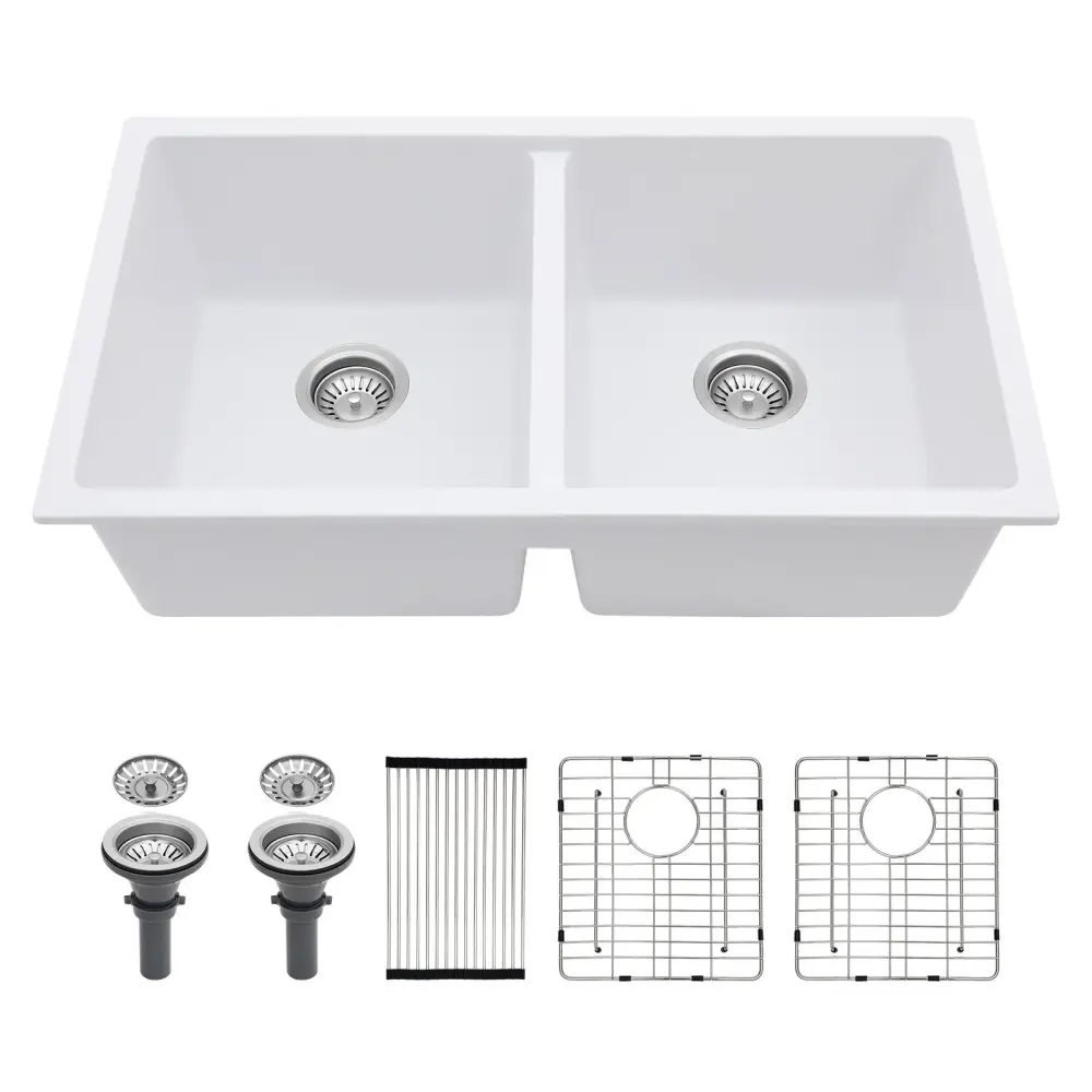 Granite Composite Dual Bowl Undermount Kitchen Sink