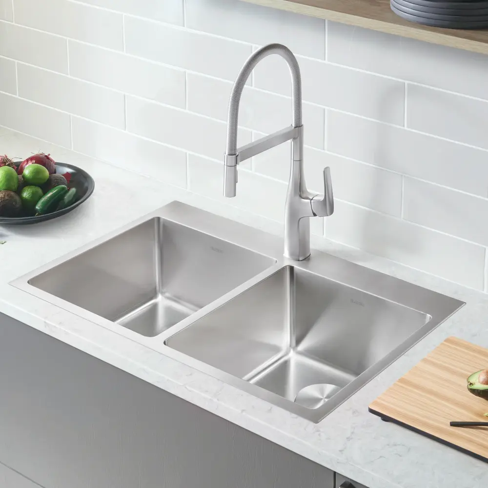 QUATRUS R15 EQUAL DOUBLE Duplicate Bowl Drop- Kitchen Sink