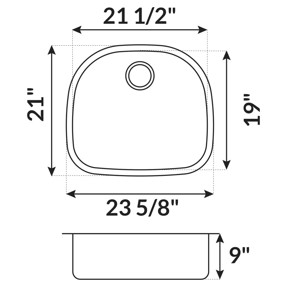 24 Undermount Stainless Steel Sole Bowl Kitchen Sink L105