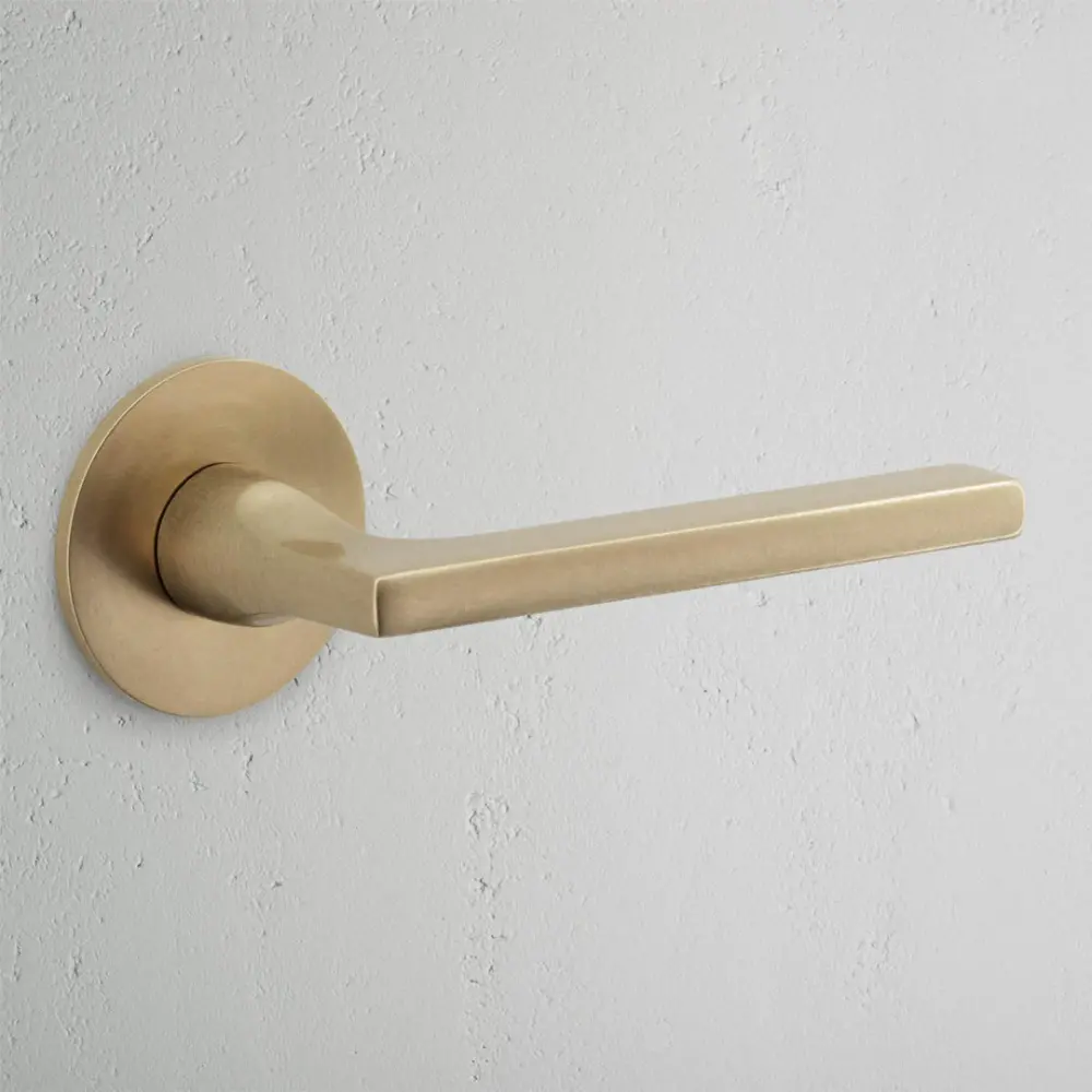 Clayton Fixed Door Handle Flush Rose - Antique Warm alloy Matte Black