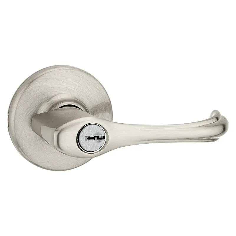 Kwikset 405DNL 15ALRCS Entry Lever, Bar Lock, Satin Nickel, Spelter, Residential, Re-Key Technology: SmartKey, 3 Grade